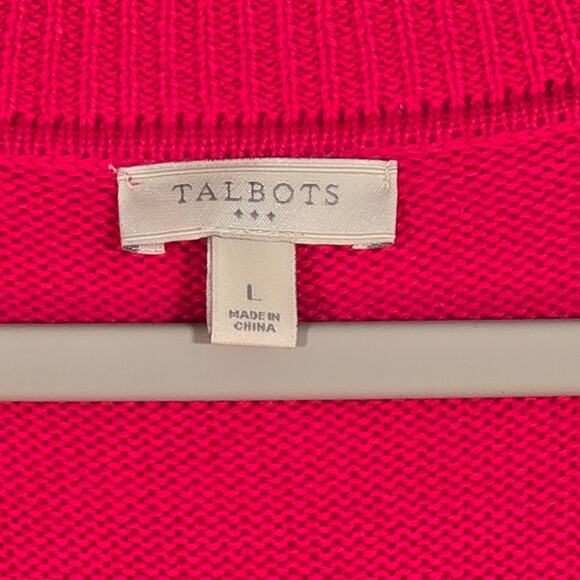 Talbots Women's Cardigan. Fuchsia Color. Size Large - Picture 3 of 4